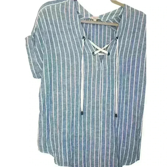 Rails Jeri St. Germain Stripe Linen Top Size Small - Picture 4 of 8